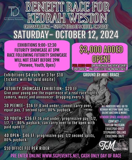 TM Productions - Benefit Race for Kedrah Weston Oct 12 2024